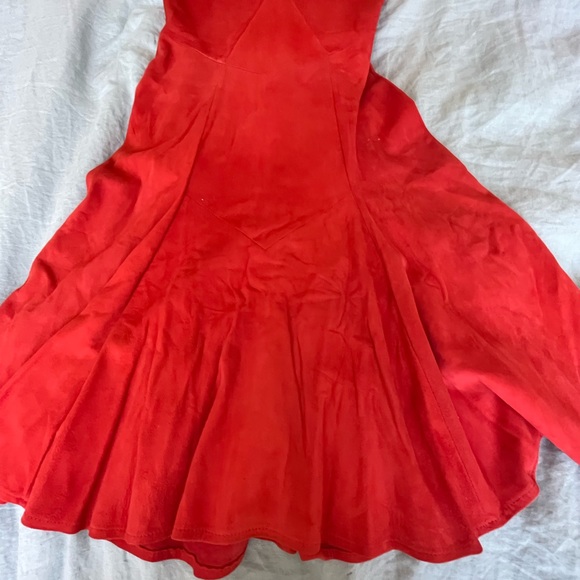 Red Suede Dress Size Small - Picture 2 of 9